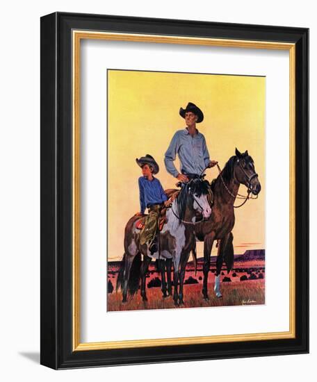 "Surveying the Ranch," August 19, 1944-Fred Ludekens-Framed Giclee Print