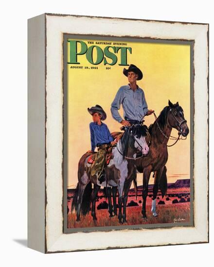"Surveying the Ranch," Saturday Evening Post Cover, August 19, 1944-Fred Ludekens-Framed Premier Image Canvas