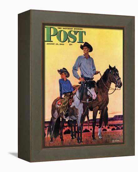 "Surveying the Ranch," Saturday Evening Post Cover, August 19, 1944-Fred Ludekens-Framed Premier Image Canvas