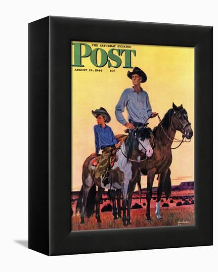 "Surveying the Ranch," Saturday Evening Post Cover, August 19, 1944-Fred Ludekens-Framed Premier Image Canvas