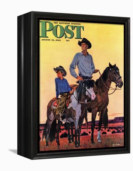 "Surveying the Ranch," Saturday Evening Post Cover, August 19, 1944-Fred Ludekens-Framed Premier Image Canvas