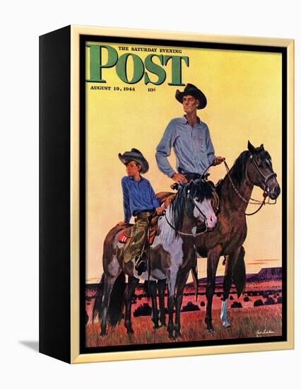 "Surveying the Ranch," Saturday Evening Post Cover, August 19, 1944-Fred Ludekens-Framed Premier Image Canvas