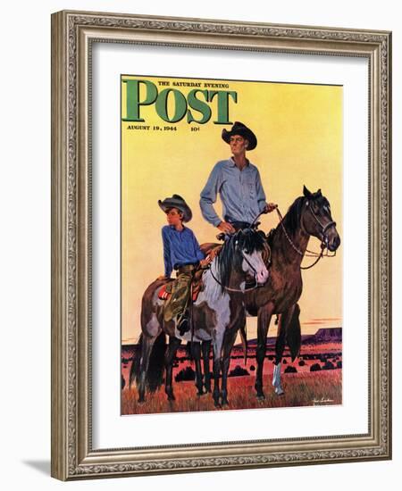 "Surveying the Ranch," Saturday Evening Post Cover, August 19, 1944-Fred Ludekens-Framed Giclee Print