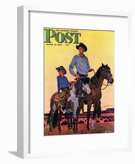 "Surveying the Ranch," Saturday Evening Post Cover, August 19, 1944-Fred Ludekens-Framed Giclee Print