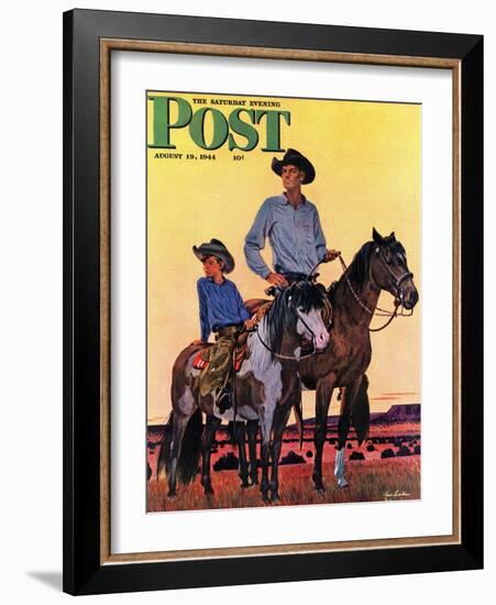 "Surveying the Ranch," Saturday Evening Post Cover, August 19, 1944-Fred Ludekens-Framed Giclee Print