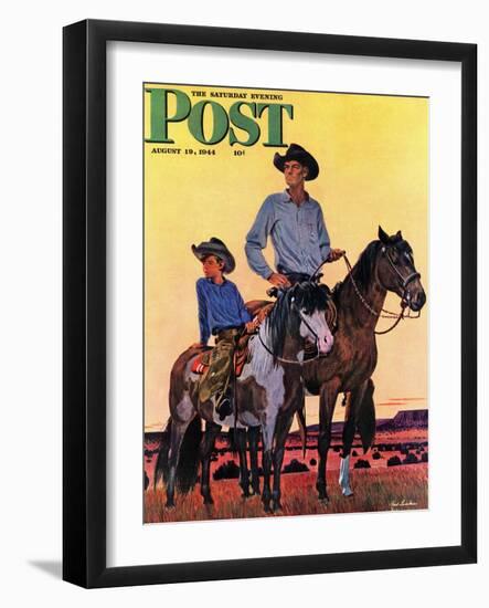 "Surveying the Ranch," Saturday Evening Post Cover, August 19, 1944-Fred Ludekens-Framed Giclee Print