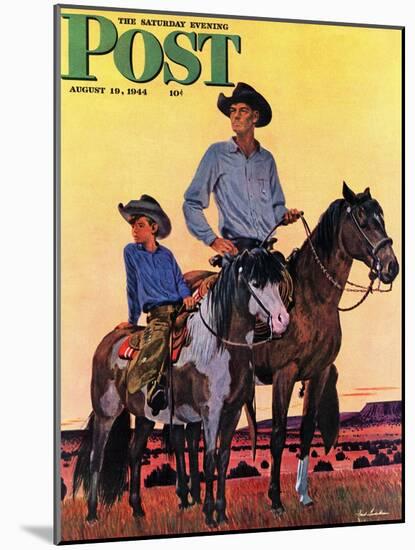 "Surveying the Ranch," Saturday Evening Post Cover, August 19, 1944-Fred Ludekens-Mounted Giclee Print