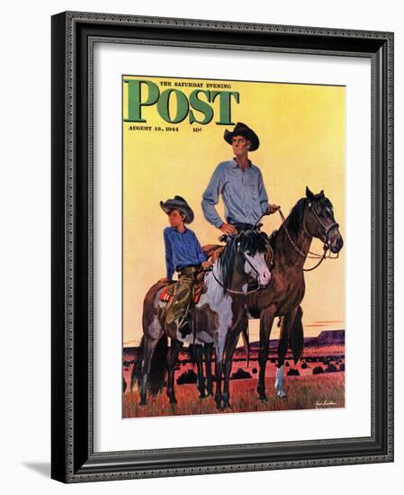 "Surveying the Ranch," Saturday Evening Post Cover, August 19, 1944-Fred Ludekens-Framed Giclee Print