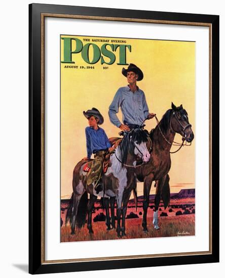 "Surveying the Ranch," Saturday Evening Post Cover, August 19, 1944-Fred Ludekens-Framed Giclee Print