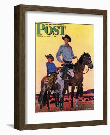 "Surveying the Ranch," Saturday Evening Post Cover, August 19, 1944-Fred Ludekens-Framed Giclee Print