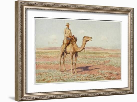 Surveyor on Camelback Reconnoitres the Route for the Trans-Continental Railway-Percy F.s. Spence-Framed Art Print