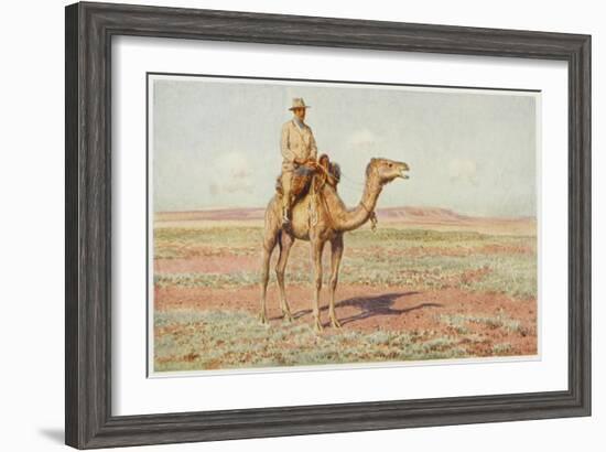 Surveyor on Camelback Reconnoitres the Route for the Trans-Continental Railway-Percy F.s. Spence-Framed Art Print