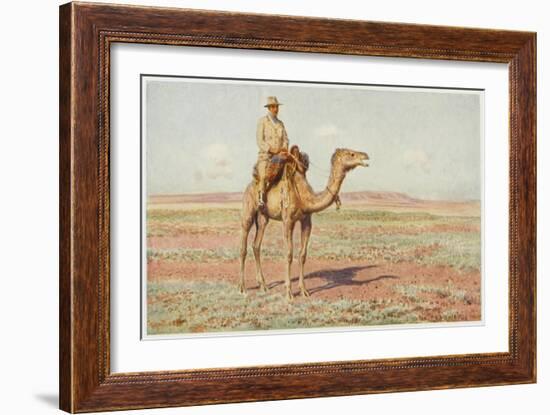 Surveyor on Camelback Reconnoitres the Route for the Trans-Continental Railway-Percy F.s. Spence-Framed Art Print