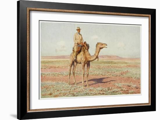 Surveyor on Camelback Reconnoitres the Route for the Trans-Continental Railway-Percy F.s. Spence-Framed Art Print