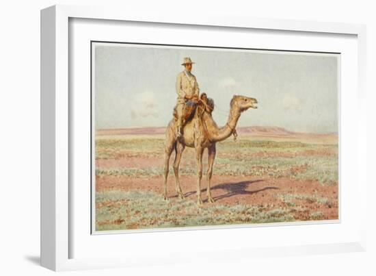 Surveyor on Camelback Reconnoitres the Route for the Trans-Continental Railway-Percy F.s. Spence-Framed Art Print