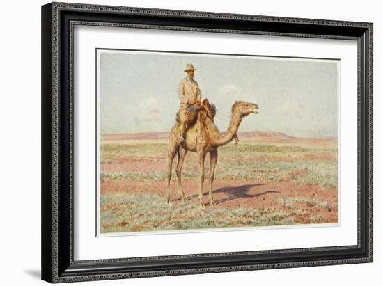 Surveyor on Camelback Reconnoitres the Route for the Trans-Continental Railway-Percy F.s. Spence-Framed Art Print