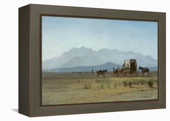 Surveyor's Wagon in the Rockies, C.1859 (Oil on Paper Mounted on Masonite)-Albert Bierstadt-Framed Premier Image Canvas