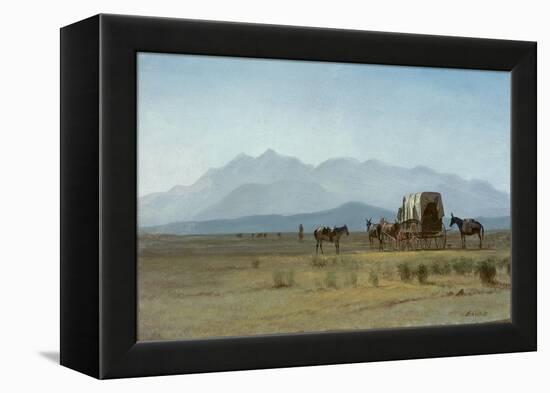 Surveyor's Wagon in the Rockies, C.1859 (Oil on Paper Mounted on Masonite)-Albert Bierstadt-Framed Premier Image Canvas