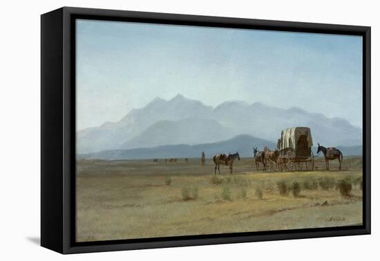 Surveyor's Wagon in the Rockies, C.1859 (Oil on Paper Mounted on Masonite)-Albert Bierstadt-Framed Premier Image Canvas