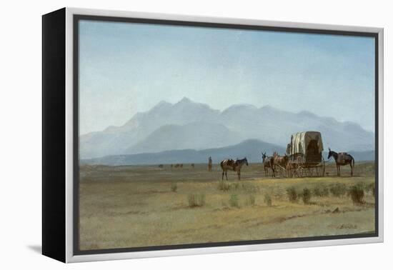 Surveyor's Wagon in the Rockies, C.1859 (Oil on Paper Mounted on Masonite)-Albert Bierstadt-Framed Premier Image Canvas