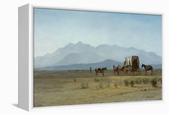 Surveyor's Wagon in the Rockies, C.1859 (Oil on Paper Mounted on Masonite)-Albert Bierstadt-Framed Premier Image Canvas