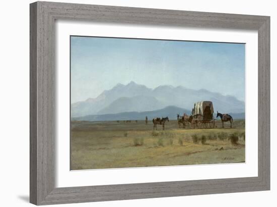 Surveyor's Wagon in the Rockies, C.1859 (Oil on Paper Mounted on Masonite)-Albert Bierstadt-Framed Giclee Print