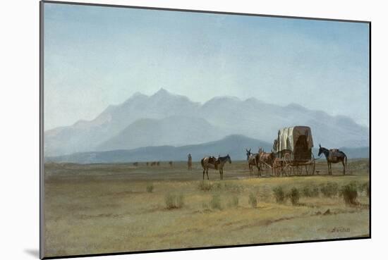 Surveyor's Wagon in the Rockies, C.1859 (Oil on Paper Mounted on Masonite)-Albert Bierstadt-Mounted Giclee Print