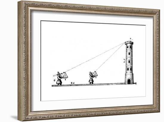 Surveyors Using Quadrants to Measure the Height of a Tower, C1617-C1619-Robert Fludd-Framed Giclee Print