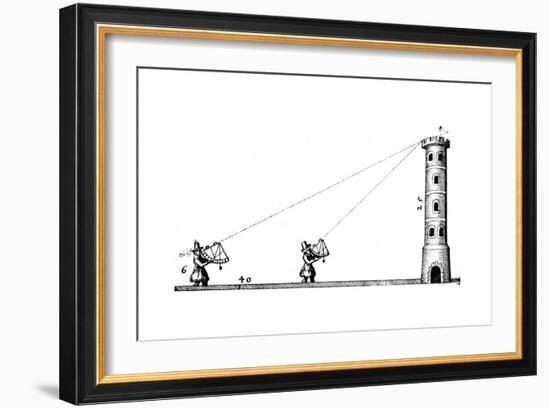 Surveyors Using Quadrants to Measure the Height of a Tower, C1617-C1619-Robert Fludd-Framed Giclee Print