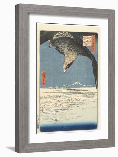 Susaki and the J?mantsubo Plain near Fukagawa from the Series One Hundred Famous Views of Edo, 1857-Ando or Utagawa Hiroshige-Framed Giclee Print