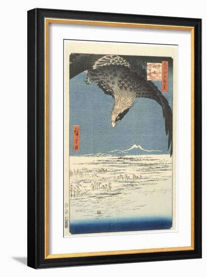 Susaki and the J?mantsubo Plain near Fukagawa from the Series One Hundred Famous Views of Edo, 1857-Ando or Utagawa Hiroshige-Framed Giclee Print