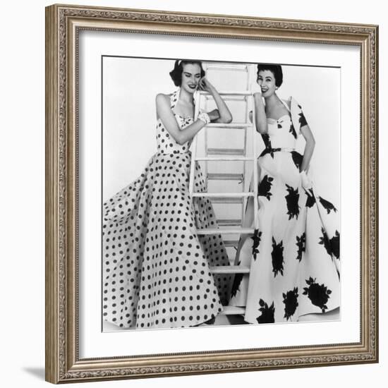 Susan Abraham in Brilkie Dress and June Clarke in Baker Sportswear, 1954-John French-Framed Giclee Print