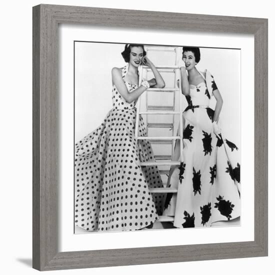 Susan Abraham in Brilkie Dress and June Clarke in Baker Sportswear, 1954-John French-Framed Giclee Print