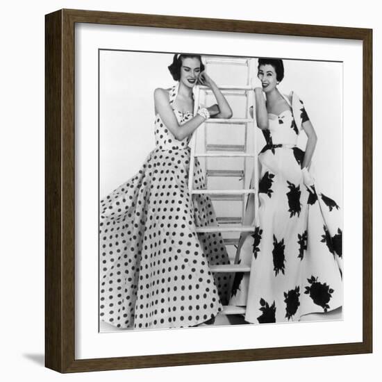 Susan Abraham in Brilkie Dress and June Clarke in Baker Sportswear, 1954-John French-Framed Giclee Print