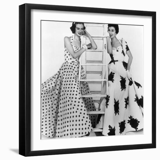 Susan Abraham in Brilkie Dress and June Clarke in Baker Sportswear, 1954-John French-Framed Giclee Print