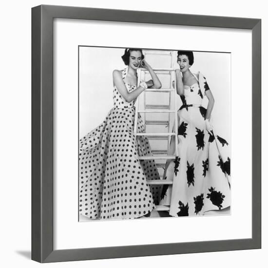 Susan Abraham in Brilkie Dress and June Clarke in Baker Sportswear, 1954-John French-Framed Giclee Print