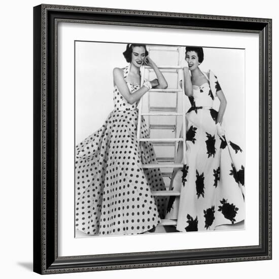 Susan Abraham in Brilkie Dress and June Clarke in Baker Sportswear, 1954-John French-Framed Giclee Print