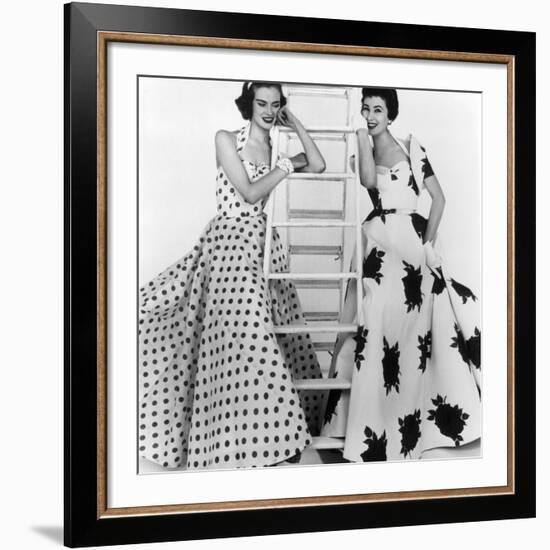 Susan Abraham in Brilkie Dress and June Clarke in Baker Sportswear, 1954-John French-Framed Giclee Print