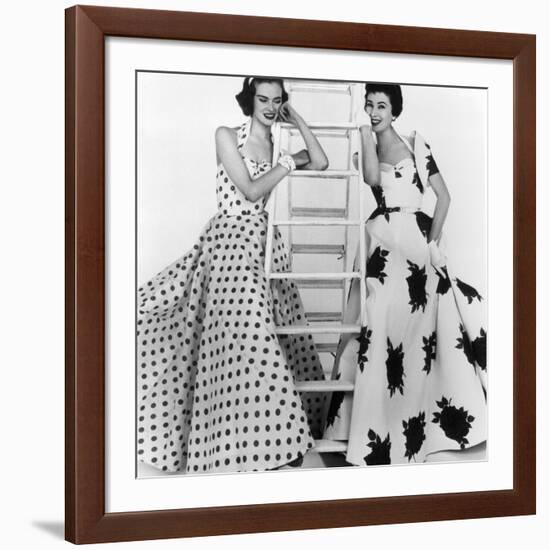 Susan Abraham in Brilkie Dress and June Clarke in Baker Sportswear, 1954-John French-Framed Giclee Print