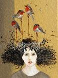 Girl with Freckles and Nesting Birds, 2016-Susan Adams-Giclee Print