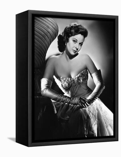 Susan Hayward (1918 - 1975) actrice americaine dans les annees 50, 1950's (b/w photo)-null-Framed Stretched Canvas