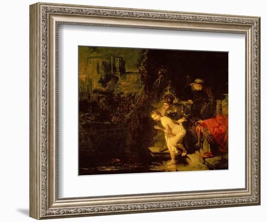 Susanna and the Elders, 1647 (Oil on Mahogany Panel)-Rembrandt van Rijn-Framed Giclee Print