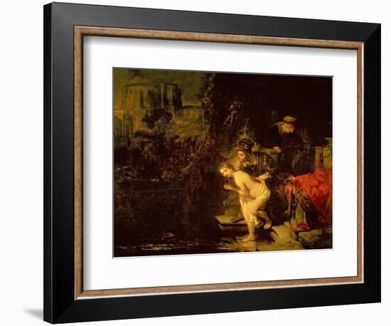 Susanna and the Elders, 1647 (Oil on Mahogany Panel)-Rembrandt van Rijn-Framed Giclee Print