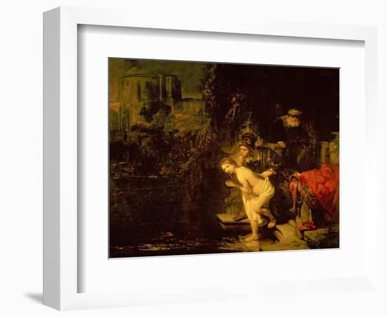 Susanna and the Elders, 1647 (Oil on Mahogany Panel)-Rembrandt van Rijn-Framed Giclee Print