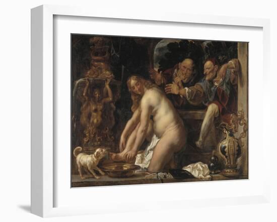 Susanna and the Elders, 1653-Jacob Jordaens-Framed Giclee Print