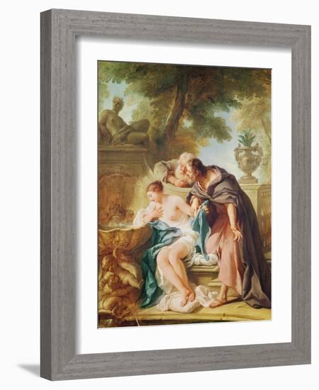 Susanna and the Elders, 1727 (Oil on Canvas)-Jean Francois de Troy-Framed Giclee Print