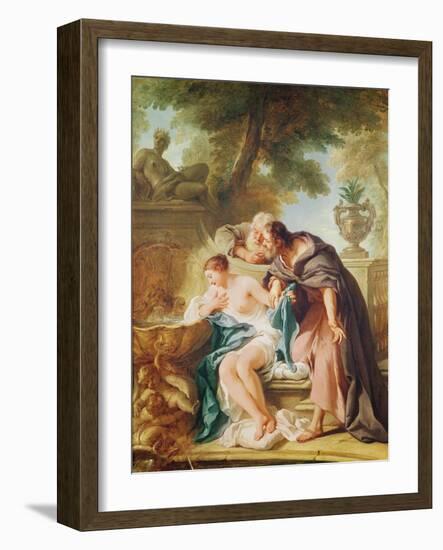 Susanna and the Elders, 1727 (Oil on Canvas)-Jean Francois de Troy-Framed Giclee Print