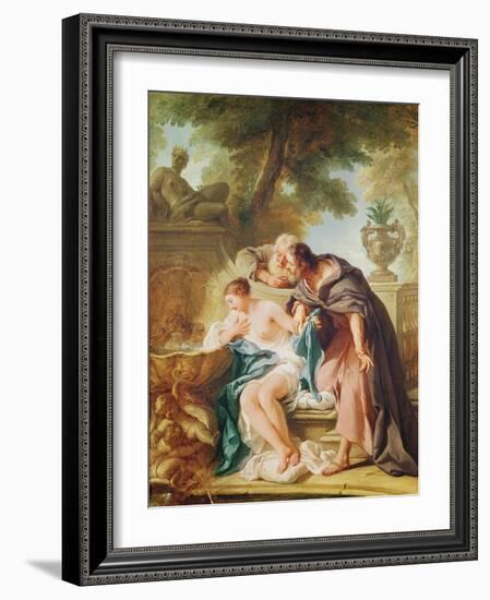 Susanna and the Elders, 1727 (Oil on Canvas)-Jean Francois de Troy-Framed Giclee Print