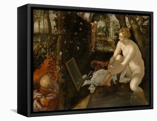 Susanna and the Elders, Ca 1555-Jacopo Tintoretto-Framed Premier Image Canvas