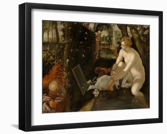 Susanna and the Elders, Ca 1555-Jacopo Tintoretto-Framed Giclee Print